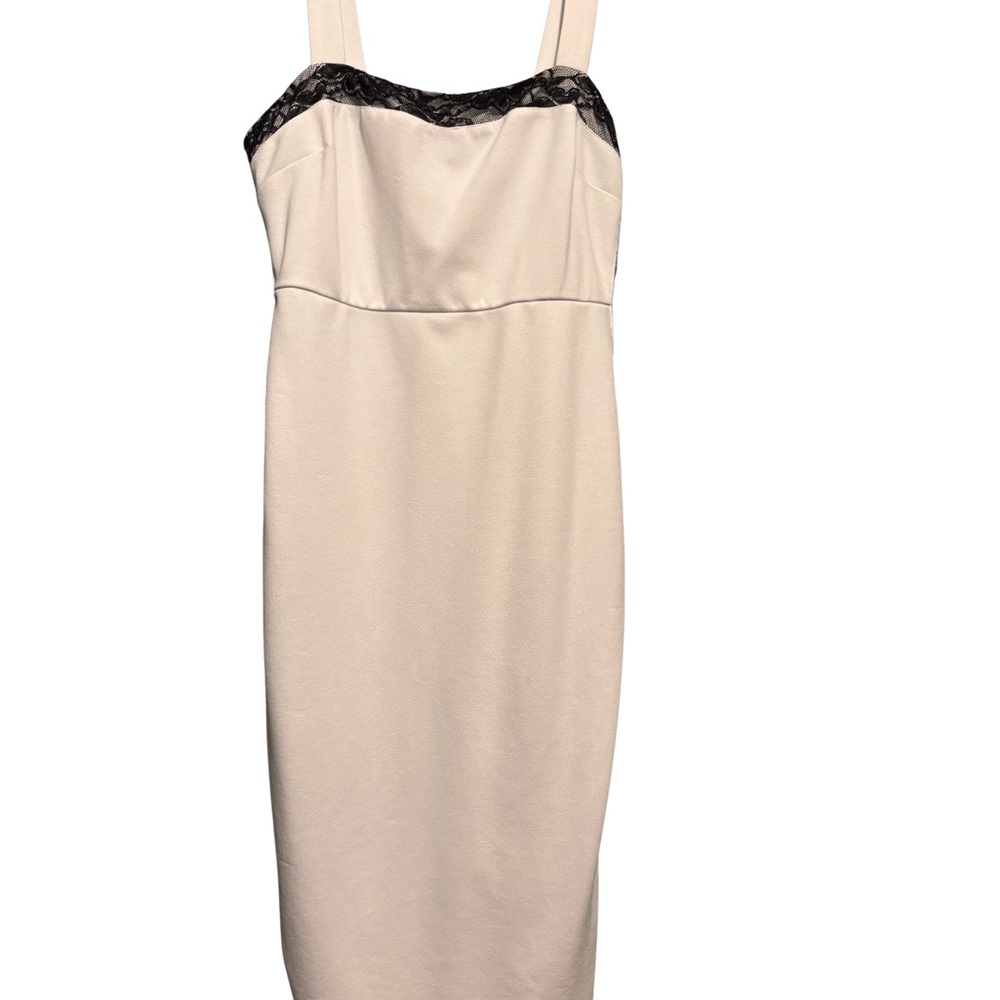 JJs House Cream Slip with Black Lace Trim